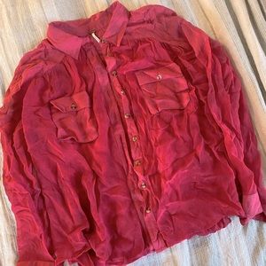 Free People high low oversized top Sz S